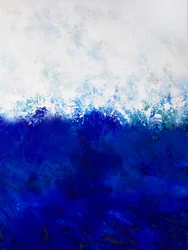 Abstraktní dílo „Deep Blue Wave“