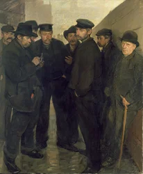 Nezaměstnaní, cca 1908-9 (olej na plátně)