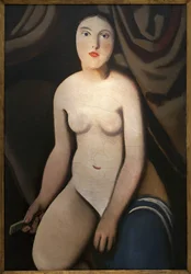 Před zrcadlem. Obraz Rudolfa Kremličky (1886-1932), Olej na plátně