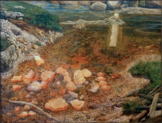 Potok přehrazený překážkou