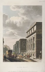 Pohled na Old Bailey, při pohledu na sever, City of London, 1814