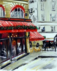 Vánoce v Bar Marche Paris, 2021 (olej na plátně)