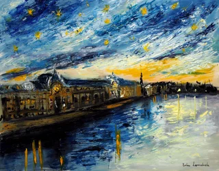 Hvězdná noc nad pařížským Musée d