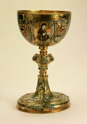 Kalich, ruský, 1677 (zlato a smalt)