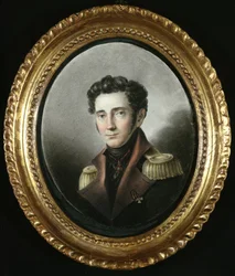 Portrét ruského důstojníka, 1818 (wc na papíře)