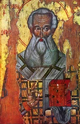 Svatý Atanáš Alexandrijský (olej a zlato na dřevě)