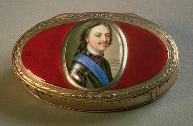 Tabatěrka s portrétní miniaturou Petra Velikého, 1727 (zlato)