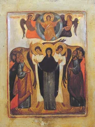 Nanebevstoupení (tempera a plátkové zlato na panelu)