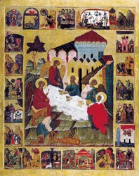 Trojice Starého zákona se scénami z Genesis, c1580.