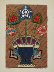 Coverlet Applique Quilt, c. 1936.