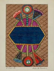 Coverlet Applique Quilt, c. 1936.