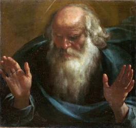 "" Dieu le pere "" (Bůh Otec) Peinture de Rutilio Manetti (1571-1639) Debut 17eme siecle Olej na plátně Rozměr 60x63 cm Oratoř San Bernardino a Diecézní muzeum, Sienne