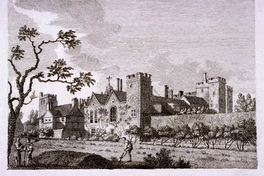 Zahrada v Lambeth Palace, Londýn, 1786.
