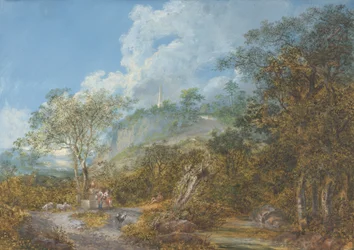 Arkádská krajina s obeliskem, 1785.