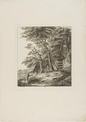 Rybáři s dětmi, druhý talíř z knihy Paysages Dédiés à M. Warelet