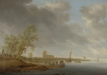 Říční krajina s výhledem na Naarden, 1642.