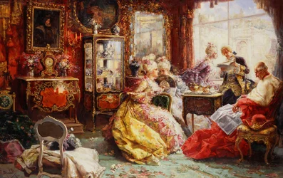 Odpoledne v salonu, 1902