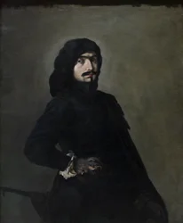 Autoportrét jako Pascariello, asi 1645-49 (olej na plátně)