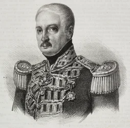 Portrét maršála Francesca Maria Tanchiho (1773-1843), litografie od Salvatore Puglia z Poliorama Pittoresco, n 46, 24. června