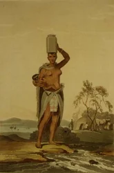Africká žena, deska 17 z „Voyage to Cochinchina“ od Johna Barrowa (1764-1848), vyrytého Thomasem Medlandem (1755-1823) 1806 (akvatinta)