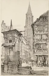 Rue Mercière a západní fronta štrasburské katedrály