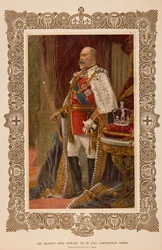 Král Eduard VII. v korunovačním rouchu