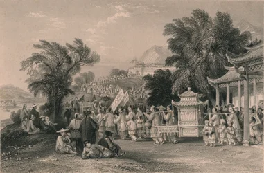 Svatební průvod u Blue-Cloud Creek, Chin-keang-foo, c1843-1858.