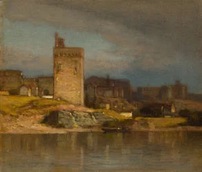 Stará věž v Avignonu, kolem roku 1875 (olej na plátně)
