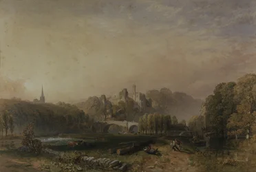 Pohled na hrad Lismore během úprav 6. vévody z Devonshire (akvarel na papíře)