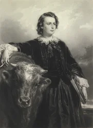 Rosa Bonheur ve čtyřiatřiceti (mezzotinta)