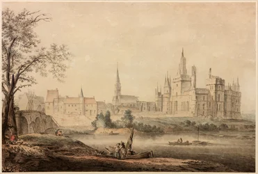 Francouzský zámek, 1770 (pero a inkoust a wc na papíře)