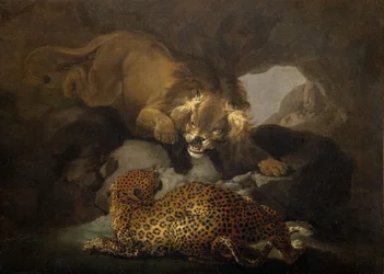 Lev a leopard, 1820.