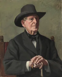 Portrét starého námořního kapitána, 19. století.
