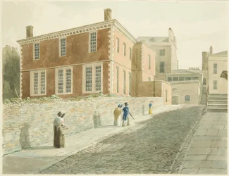 The Red Lodge from Lodge Street (tužka a akvarel na papíře)