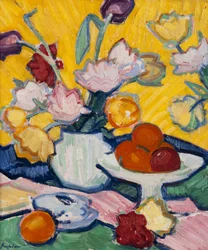 Tulipány v hrnčířské váze, 1910-14