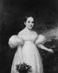 Portrét dívky s květinami, ca. 1835.