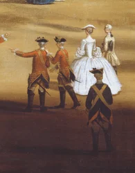 Vojáci a pár v Horseguards Parade, c.1758 detail olej na plátně z 237617