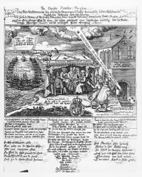 Bohu na památku jeho dvojího osvobození od nepřemožitelného námořnictva (1588) a zrady neporazitelného prachu (1605), (rytina) repr. od Transmariner, 1689 (bundw foto)