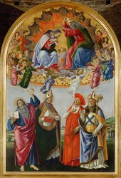 Korunovace Panny Marie se šestnácti anděly a svatými Janem Evangelistou, Augustinem, Jeronýmem a Eligiem