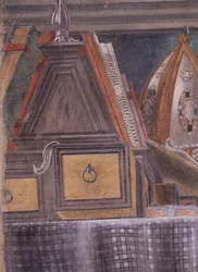 Detail ze sv. Augustina v cele, c.1480 detail fresky z roku 29143