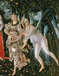 Detail Zefyra a Flory jako Hodiny jara z Primavery, tempera na desce, detail 558