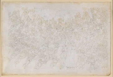 La Divina Commedia, Paradiso XXVIII. Devátá sféra (Křišťálová obloha neboli Primum Mobile): Dante vidí Boha jako jasně zářící bod, kolem něhož krouží sbory andělů; Beatrice vysvětluje hierarchii a působící síly této sféry