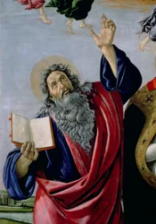 Svatý Jan Evangelista, z oltářního obrazu Korunovace Panny Marie ze San Marca, kolem 1488-90, detail díla 44363