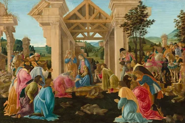 Klanění tří králů, c. 14781482.