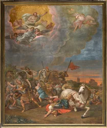 Stěna naproti protifasádě severní transeptu, Sante Legnani, konverze Saula 1814