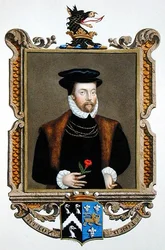 Portrét lorda Rogera Northa (1530-1600) 2. barona Northa z „Memoárů dvora královny Alžběty“, vydaného v roce 1825 (akvarel a kvaš na papíře)