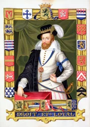Portrét Roberta Dudleyho (asi 1532-88), hraběte z Leicesteru, z díla „Paměti dvora královny Alžběty“, vydaného roku 1825
