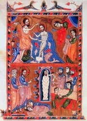 „Ježíšův křest a vzkříšení Lazara“, 1336