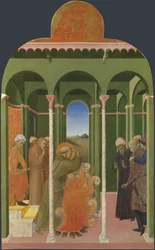 Svatý František před sultánem z oltáře Borgo del Santo Sepolcro, 1437-1444