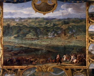 Akce prince Ludvíka II. z Bourbon Conde (Bourbon-Conde) známého jako Grand Conde (1621-1686): Bitva u Fribourgu (1644) během třicetileté války - Obraz od Spasitele Příběh (Leconte, Hrabě, Lecomte ) (1659-1694)